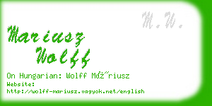 mariusz wolff business card